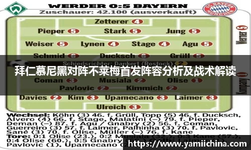 拜仁慕尼黑对阵不莱梅首发阵容分析及战术解读
